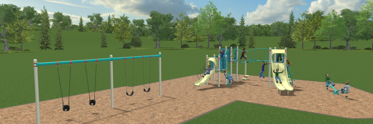 Digital rendering of a proposed playground upgrade